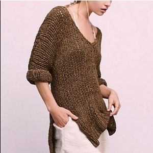 Olive Green Chunky Free People Sweater